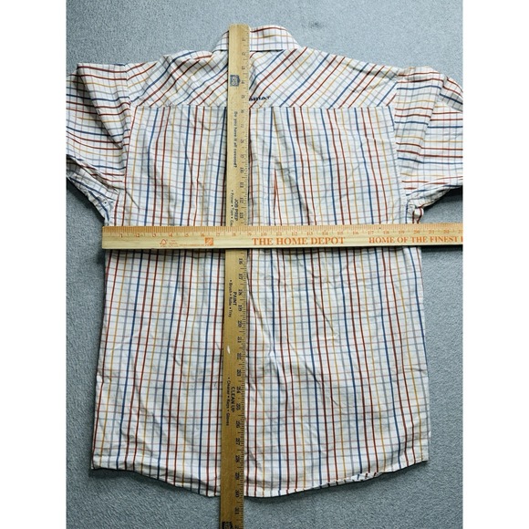Ariat Shirt Adult Small White Blue Plaid Western Performance Stretch Rodeo Mens - Picture 6 of 10